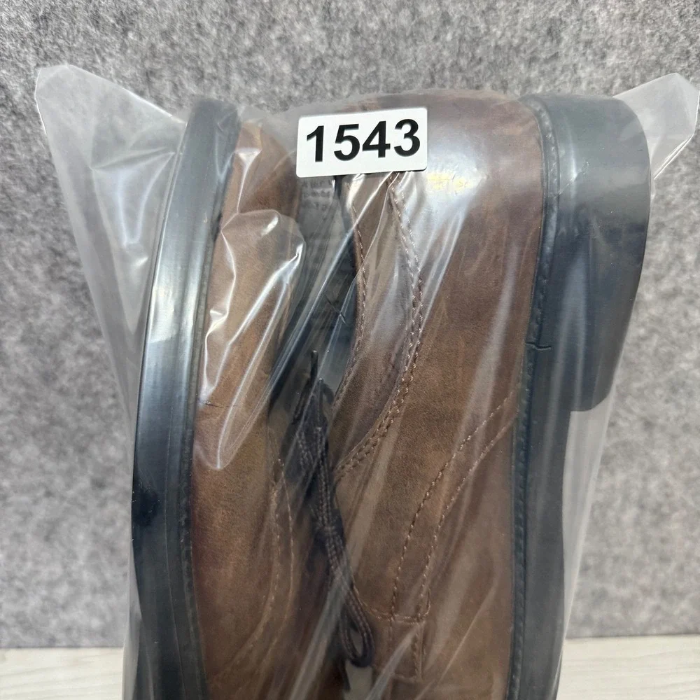 Nunn Bush Mens Brown Leather Moc Toe Oxford Dress Shoes 9.5‎